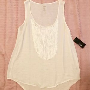 Ivory Fringe Tank NWT